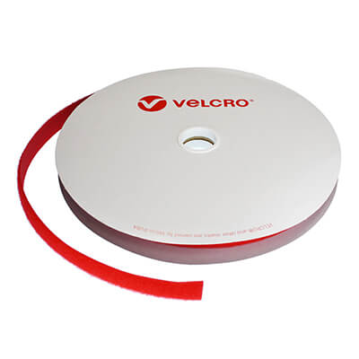 VELCRO Brand 20mm Red Sew On Loop Tape 25m
