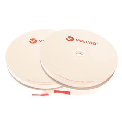 VELCRO Brand 20mm White Self Adhesive Hook & Loop 25m Rolls