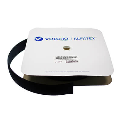 VELCRO Brand Alfatex Woven Lycra Elastic Hook 50mm x 25m Roll - Black
