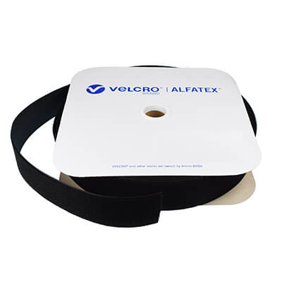 VELCRO Alfatex Brand 50mm Black Snag Free Sew-on OMNI-TAPE 25m