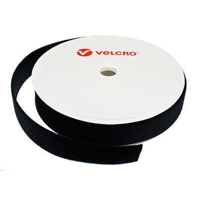 VELCRO Brand 50mm Black Sew On Loop Tape 25m