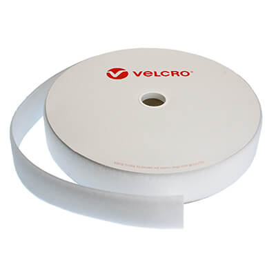 VELCRO Brand 50mm White Sew On Loop Tape 25m