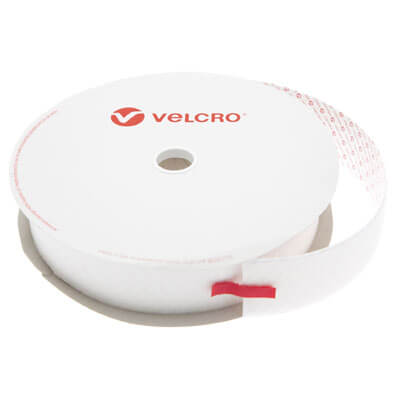 50mm VELCRO Brand White PS14 Self Adhesive - Hook 25m Roll