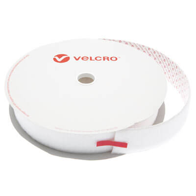 50mm VELCRO Brand White PS14 Self Adhesive - Loop 25m Roll