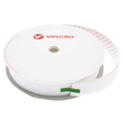 50mm VELCRO Brand White PS18 Acrylic Self Adhesive - Loop 25m Roll