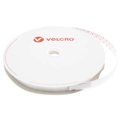 High Tack VELCRO Brand White PS30 Stick On - 20mm x 25m Hook Roll