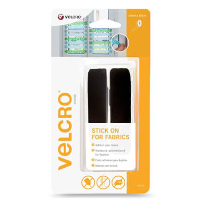 VELCRO Brand Stick On For Fabrics 19 mm x 60 cm - Black
