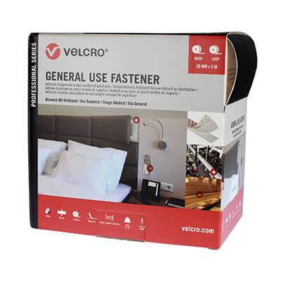VELCRO Brand Stick On 50mm x 5m Tape - Black