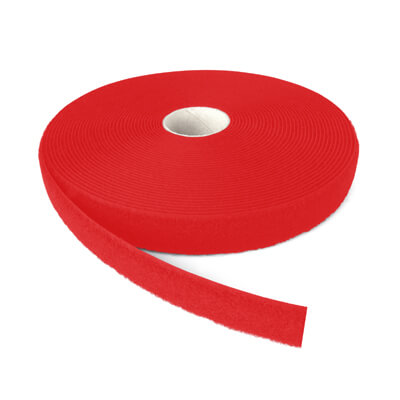 VELCRO Brand ALFATEX 25mm Red Sew On LOOP Tape 25m