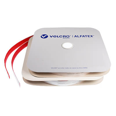 20mm VELCRO Alfatex Brand Self Adhesive Red HOOK and LOOP 25m Rolls
