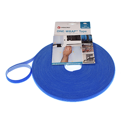 VELCRO Brand ONE-WRAP Strap 10mm x 25m Roll Blue
