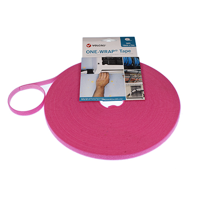 VELCRO Brand ONE-WRAP Strap 10mm x 25m Roll Pink