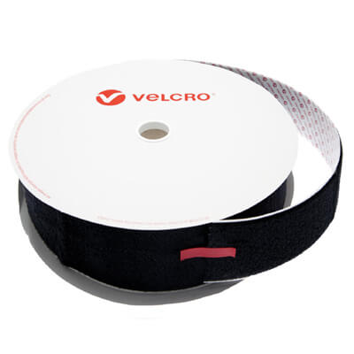 150mm VELCRO® Brand Black PS14 Self Adhesive - Loop 25m Roll