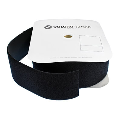 VELCRO® Brand Basic 100mm Black Sew-On LOOP 25m Roll