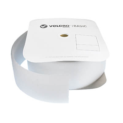 VELCRO® Brand Basic 100mm White Sew-On LOOP 25m Roll