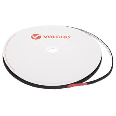 10mm Self Adhesive VELCRO Brand PS14 Loop Tape Black 25m Roll