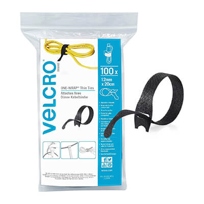 VELCRO® Brand Cable Ties ONE-WRAP® Reusable Cable Tie x 100