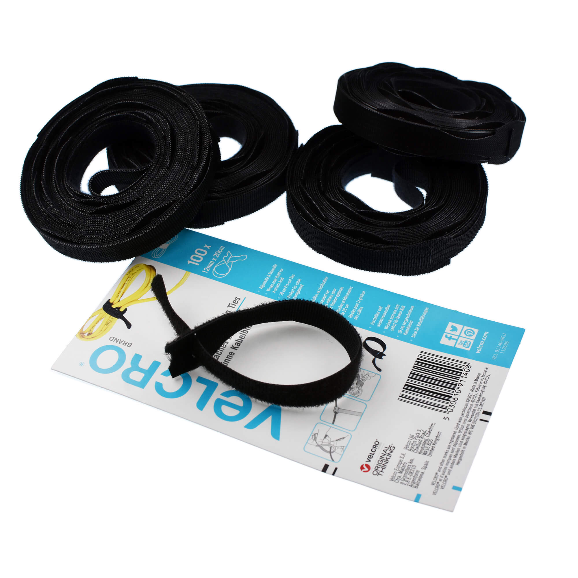 VELCRO® Brand ONE-WRAP® Tie Cable Tie Tape 75′ Per Roll