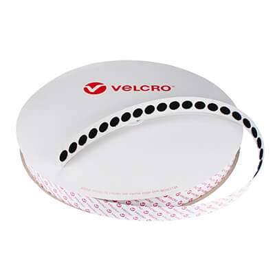 VELCRO Brand Self Adhesive Hook Coins 13mm x 1500 in Black