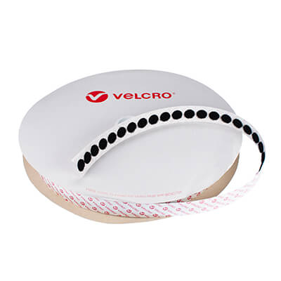 VELCRO Brand Self Adhesive Loop Coins 13mm x 1500 in Black