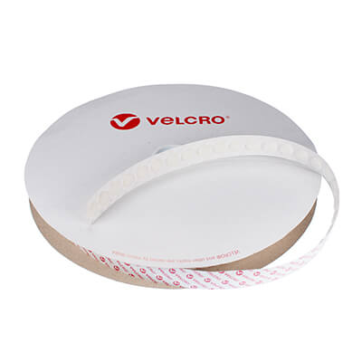 VELCRO Brand Self Adhesive Loop Coins 13mm x 1500 in White
