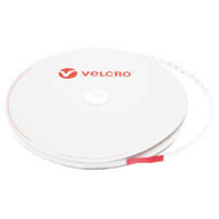 10mm VELCRO® Brand White PS14 Self Adhesive - Loop 25m Roll