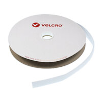 20mm VELCRO® Brand Low Profile Velour Sew-on Loop 25m Roll - White