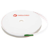 20mm VELCRO® Brand White PS18 Acrylic Self Adhesive - Loop 25m Roll