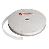 25mm VELCRO® Brand White Sew On Hook Tape 25m