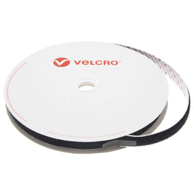 20mm x 25m PS15 Flame Retardant Self Adhesive Black VELCRO Brand LOOP