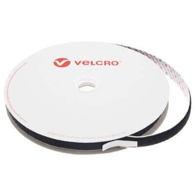 20mm Black VELCRO Brand Loop Tape with PS30 Self Adhesive - 25m Roll