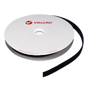 20mm VELCRO® Brand Low Profile Velour Sew-on Loop 25m Roll - Black