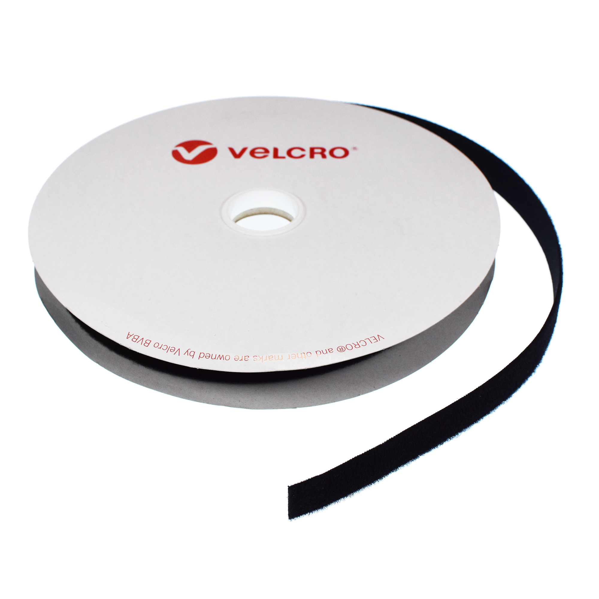 20mm VELCRO® Brand Low Profile Velour Sew-on Loop 25m Roll - Black