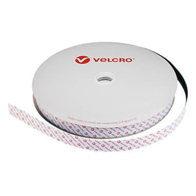 VELCRO Brand Heavy Duty Stick-On Hook Tape - 20mm x 25m Roll in Black