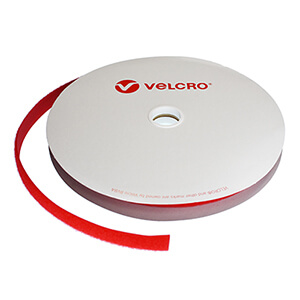 VELCRO® Brand 20mm Red Sew On Loop Tape 25m