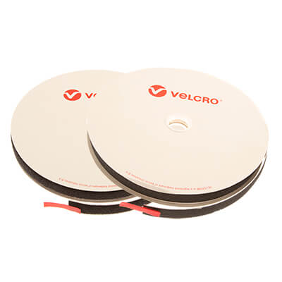 VELCRO® Brand 20mm Black Self Adhesive Hook & Loop 25m Rolls