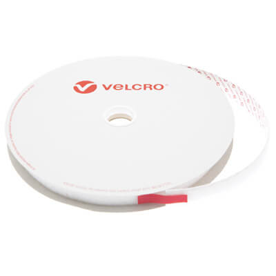 20mm Self Adhesive VELCRO Brand PS14 Loop Tape White 25m Roll