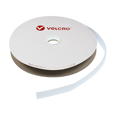 20mm Low Profile Velour Sew-On VELCRO Brand Loop 25m Roll in White