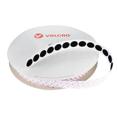 VELCRO Brand Self Adhesive Hook Coins 22mm x 1000 in Black