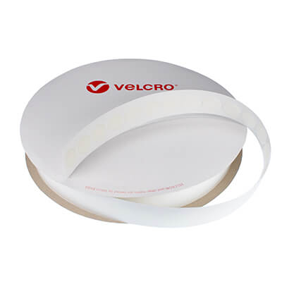 VELCRO Brand Self Adhesive Hook Coins 22mm x 1000 in White