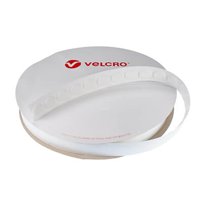 VELCRO Brand Self Adhesive Loop Coins 22mm x 1000 in White