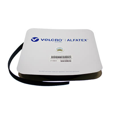 VELCRO® Brand Alfatex® Woven Lycra Elastic Loop 25mm x 25m Roll - Black