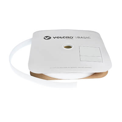 VELCRO Brand Basic 30mm White Sew-On LOOP 25m Roll