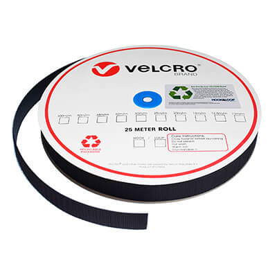 25mm VELCRO Brand ECO Recycled Content Sew-on HOOK 02J - Black