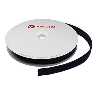 25mm Low Profile Velour Sew-On VELCRO Brand Loop 25m Roll in Black
