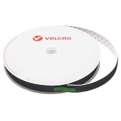 25mm Black Stick-On Hook with VELCRO� Band PS18 Acrylic Adhesive