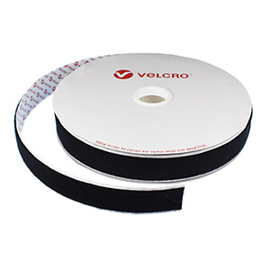 25mm VELCRO® Brand PS30 Velour Black Extra Thin Stick On LOOP