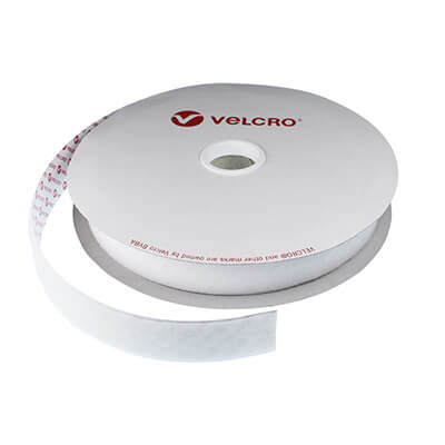 20mm VELCRO® Brand PS30 Velour White Extra Thin Stick On LOOP