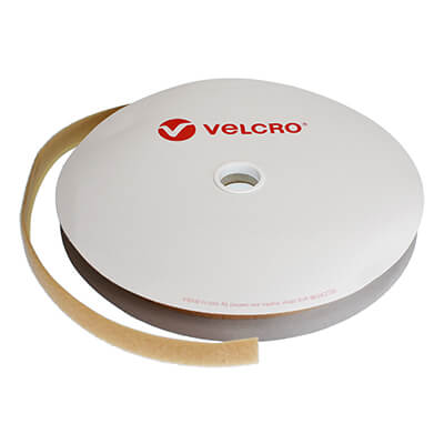 VELCRO Brand 25mm Beige Sew On Loop Tape 25m