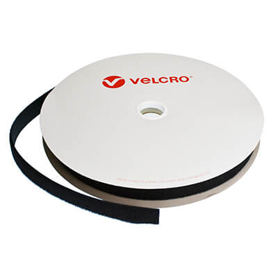 VELCRO Brand Flame Retardant Sew-on 25mm x 25m Black LOOP
